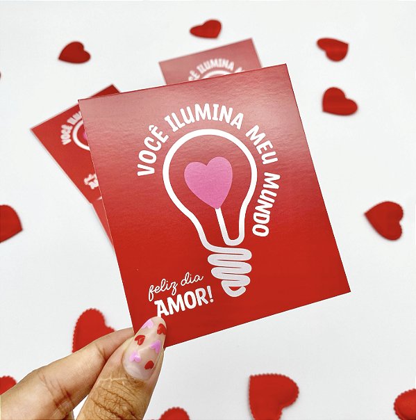 10un Postal  "Ilumina"  Vermelho - Coleção Dia dos Namorados