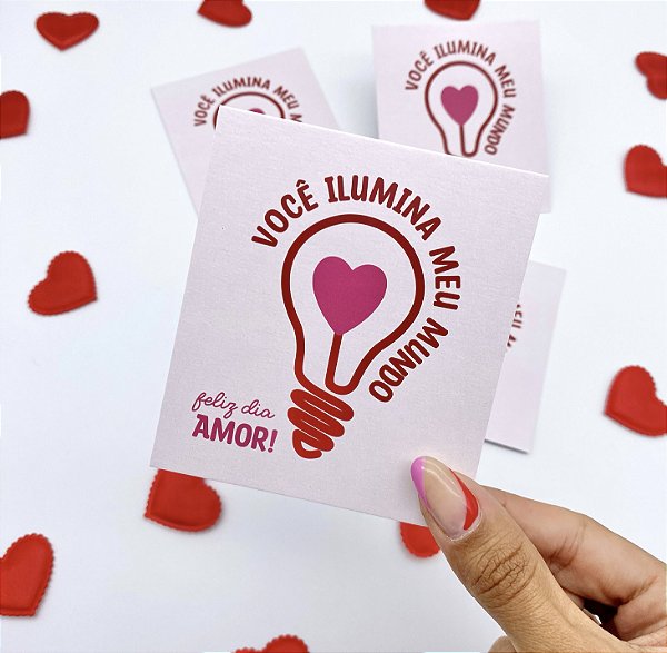 Postal  "Ilumina"  Branco - Coleção Dia dos Namorados