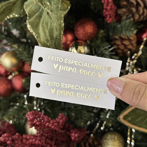 Tag Palito Hot Stamping "Feito Especialmente"