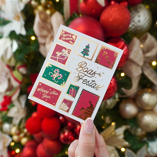 Postal Hot Stamping "Selos" - Coleção Natal