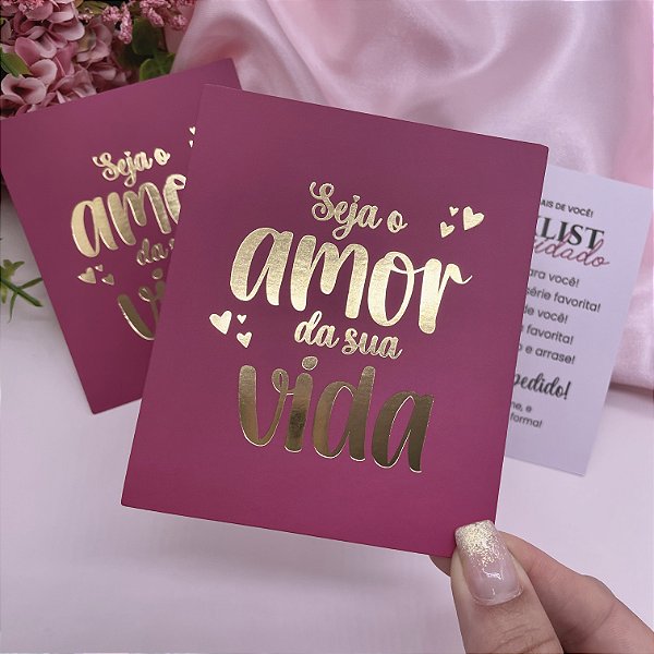 Postal Autocuidado Hot Stamping "Seja o Amor"