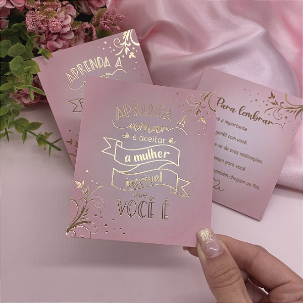 Postal Autocuidado Hot Stamping "Lembrete"