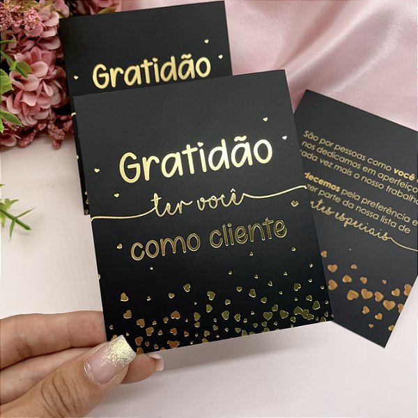 Postal de Agradecimento Hot Stamping "Gratidão"