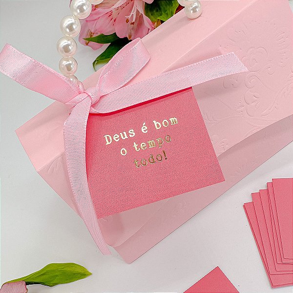 Mini Cartão Hot Stamping "Deus é Bom" - Coleção Bíblica