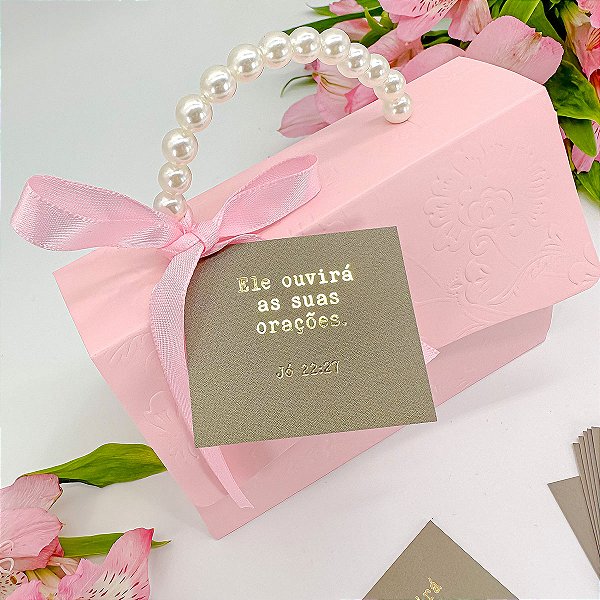 Mini Cartão Hot Stamping "Ele Ouvirá" - Coleção Bíblica
