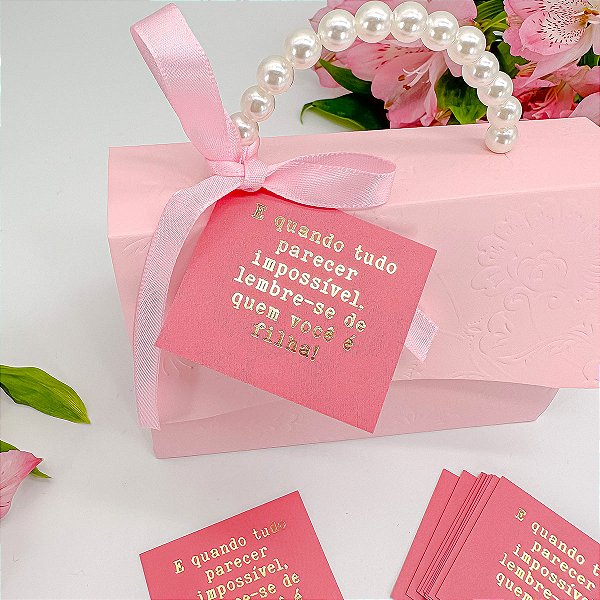 Mini Cartão Hot Stamping "Filha" - Coleção Bíblica