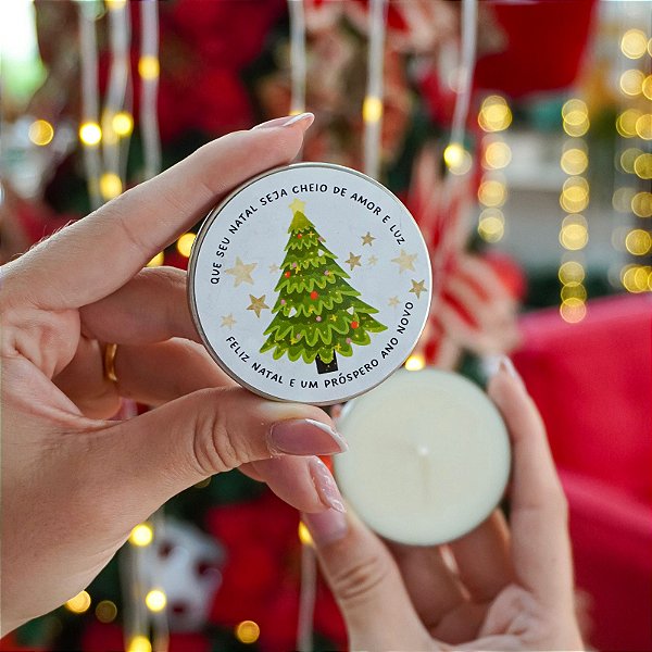 Vela Aromática 20g Apple Spice c/ Frase Surpresa - Coleção Natal