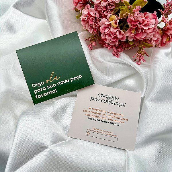 Postal Agradecimento "Olá" Verde