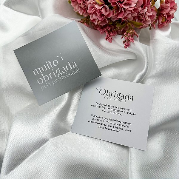 Postal Agradecimento "Muito Obrigada" Cinza