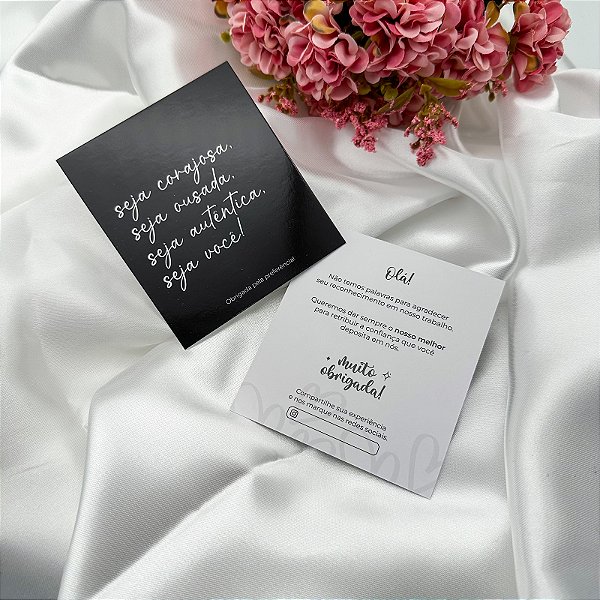 Postal Agradecimento "Seja Você" Preto