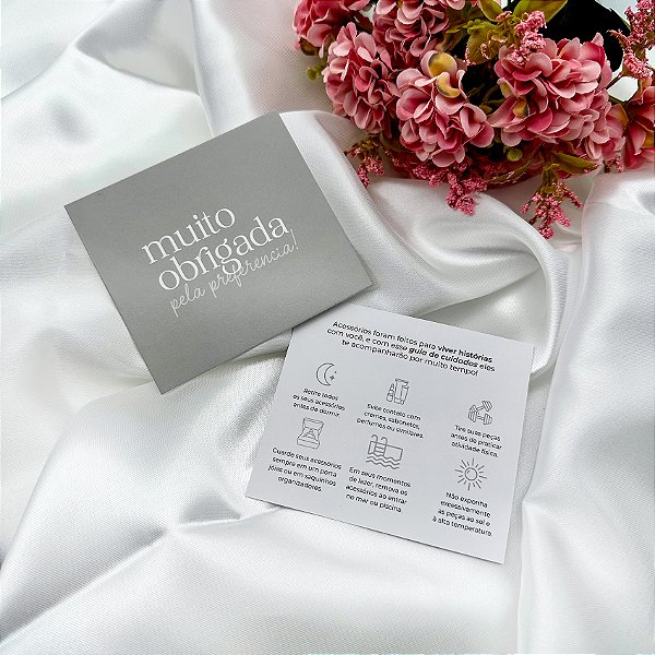 Postal Cuidados Acessórios "Muito Obrigada" Cinza