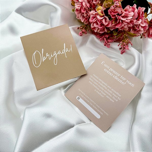 Postal Agradecimento "Obrigada" Nude