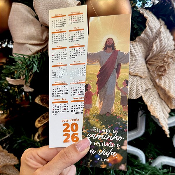 Marcador Calendário 2026 "Eu Sou" - Coleção Natal