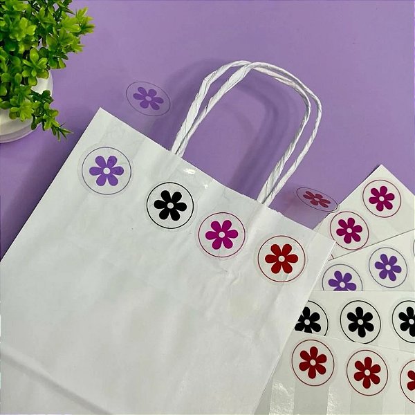 Etiqueta Adesiva Lacre Transparente 3x8cm "Florzinha"