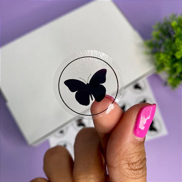Etiqueta Adesiva Transparente "Borboleta"