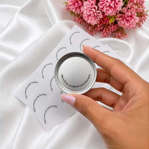 60un Adesivo Frase Surpresa "Mãe" para Vela (P/ Fundo da Latinha 20g)