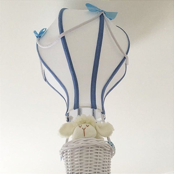 Lustre balão azul e branco com ovelha | LTS003