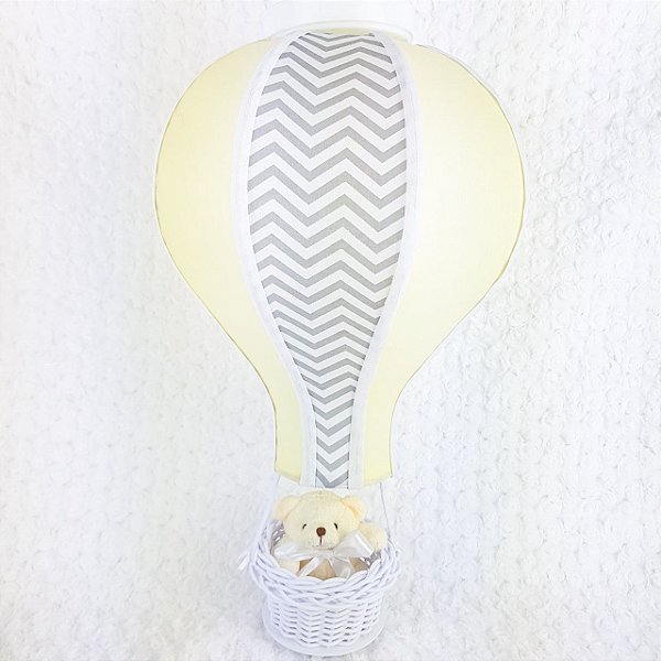 Lustre balão amarelo e chevron cinza | LTS005