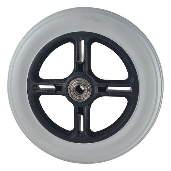 Roda 6"  64 Pneu Cinza Nylon com Rolamento Borracha Maciço