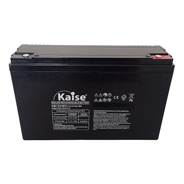 Bateria Selada 12V 33Ah EV para Cadeira de rodas Motorizada LONG LIFE KAISE (PAR)