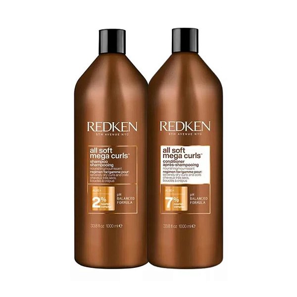 Kit Redken All Soft Mega Curls Shampoo 1000ml e Condicionador 1000ml