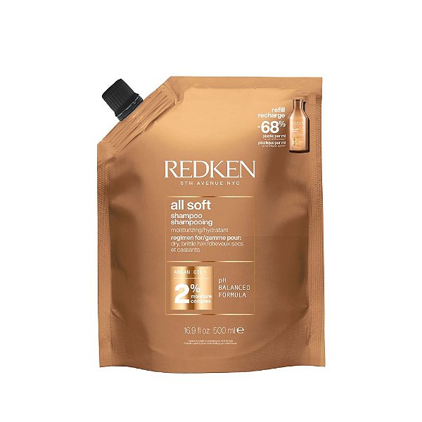Redken All Soft - Shampoo Hidratante - Refil 500ml