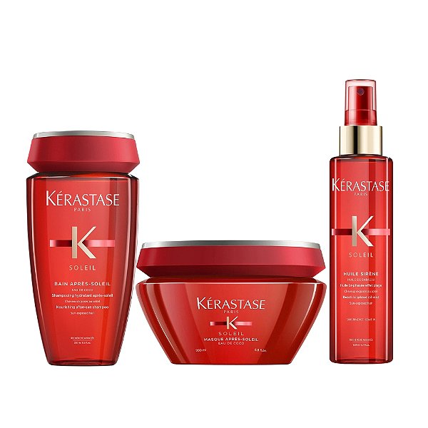 Kit Kerastase Soleil Proteção Pós-Sol - Shampoo + Máscara + Leave-in