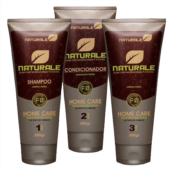 Naturale Combo Shampoo Condicionador e Leave-in uso Diário 3x300ml