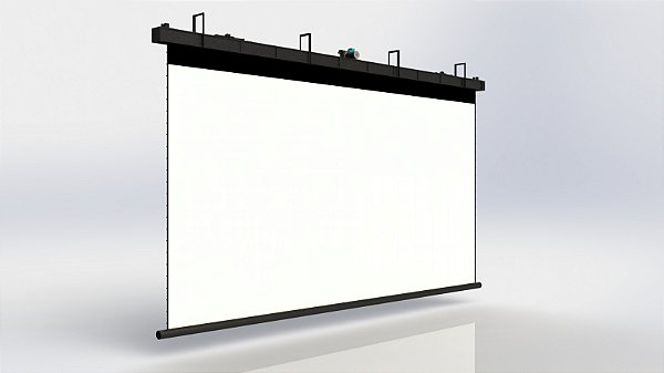 Tela de Projeção Elétrica Tensionada Reta Grande Porte 400" 16:9 Profissional
