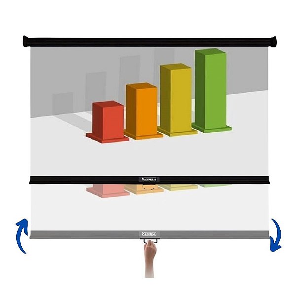 Tela Retrátil Manual Nardelli NR-018 91 Polegadas Formato 16:9 - Linha Standard