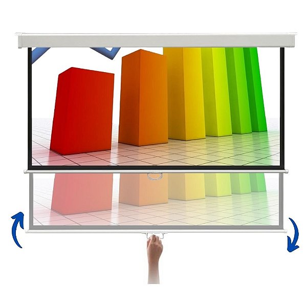 Tela Retrátil 138" 16:9 - Fibra de Vidro c/ Mola | Cineflex