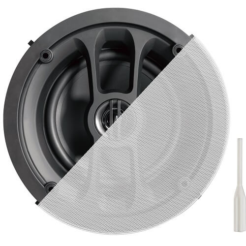 Caixa Acústica de Embutir Teto Redonda HFE-8 8" 100W RMS Design Clássico - GR Savage