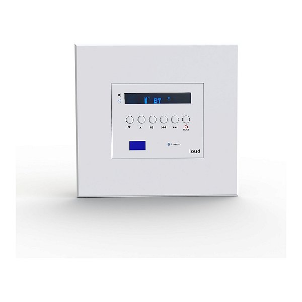 Amplificador de Parede Loud Áudio LAC AB BT Branco 2 Zonas 60W Bluetooth 5.1 aptX HD Entrada Óptica
