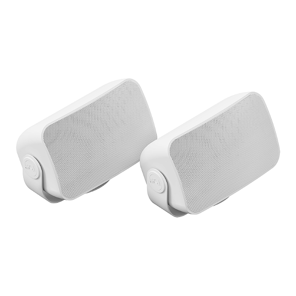 Par de Caixas Outdoor Sonos by Sonance IP66 Mil Spec 810 Woofer Pivotante 130W Jardim Branca
