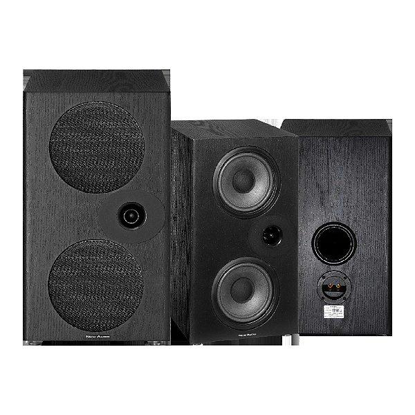 Par de Caixas Acústicas New Audio PRO 2 Duplo Woofer 6" Super Tweeter 200W RMS 8 Ohms Black Wood