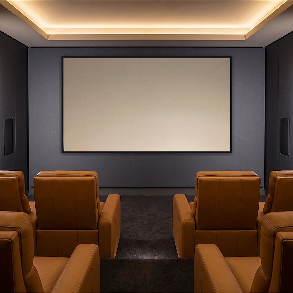 Tela de Projeção Fixa Dual Screen Sound 106" 16:9 Ortofônica para Caixa Acústica Atrás da Tela
