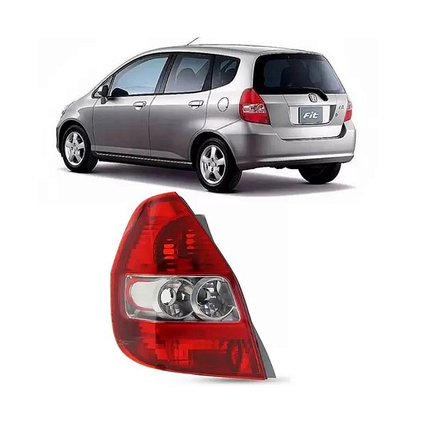 Lanterna traseira fit honda de 2003 até 2008 lado esquerdo cristal cod rf277