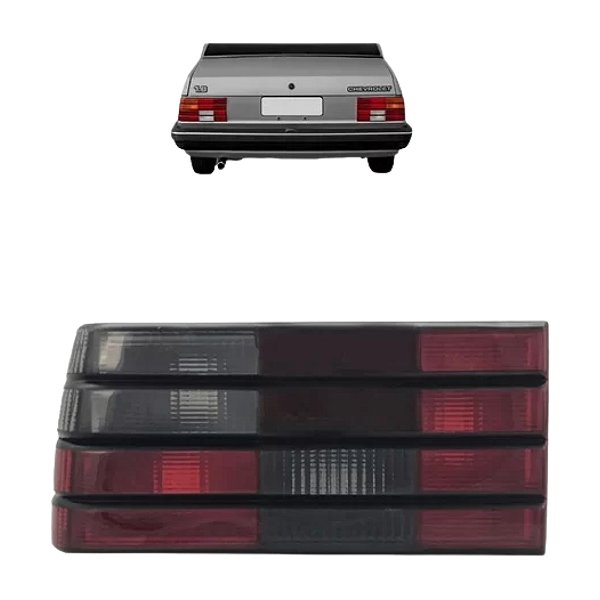 Lanterna traseira do monza chevrolet de 1982 até 1990 lado esquerdo fume com friso preto cofran cod 31099 116911