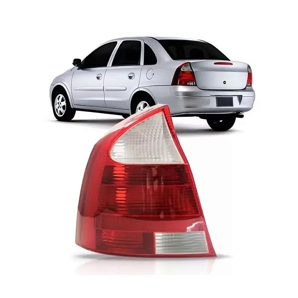 Lanterna traseira corsa sedan 2003 até 2007 vermelha com ré branca lado esquerdo cod 16265