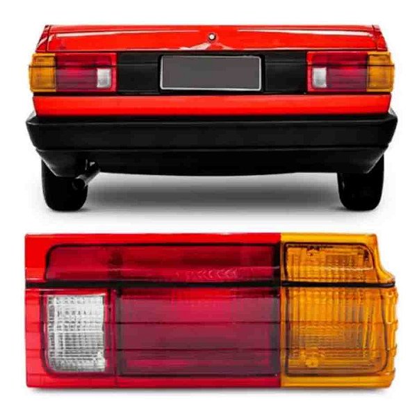 Lanterna traseira do voyage volkswagen de 1981 a 1990 lado direito tricolor e friso preto cod 33084