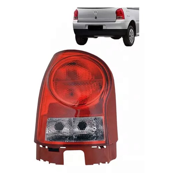 Lanterna traseira do gol volkswagen de 2006 a 2011 lado esquerdo carcaça vermelha fume cod 33799