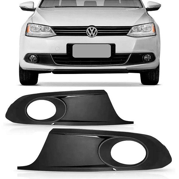 Grade parachoque dianteiro jetta 2011 a 2014 com furo aro preto cod. 25383