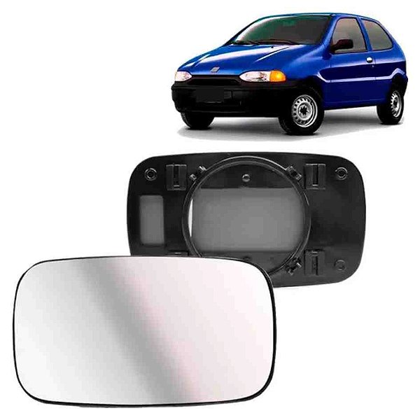 Lente do retrovisor com base do palio de 1996 a 2000 lado esquerdo cod sb067