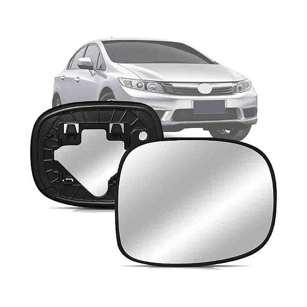Lente do retrovisor com base do new civic honda de 2012 a 2015 lado direito metalizado cod gb0030 1362909