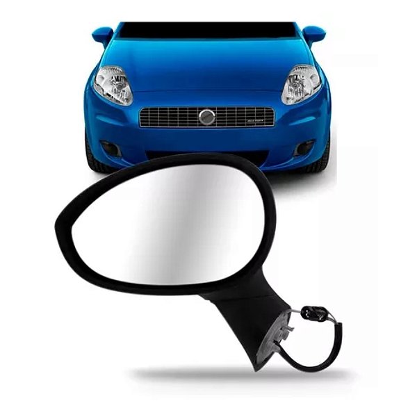 Retrovisor do punto fiat de 2007 a 2012 lado esquerdo externo com controle sem capa cod 24115