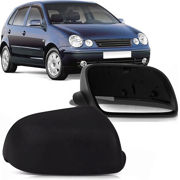 Capa de retrovisor do polo volkswagen de 2002 a 2008 lado direito e cor preto metagal cod rwnc54 0334069