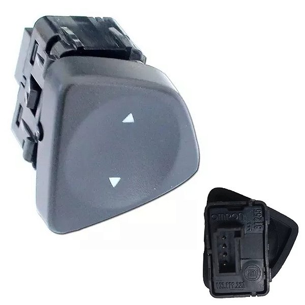 Interruptor vidro uno novo painel simples lado esquerdo led ambar cod dtc2217