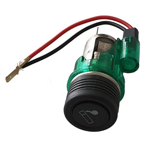 Kit acendedor de cigarros 12v verde cod 11132