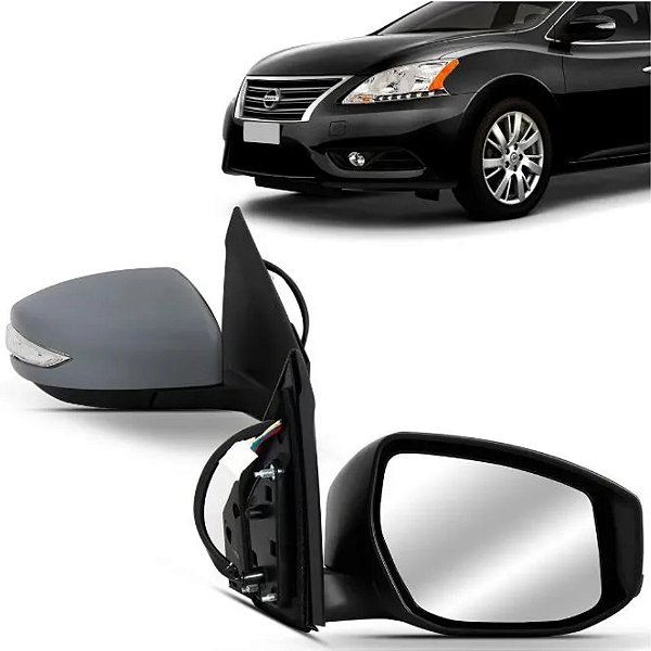 Retrovisor externo do sentra de 2014 a 2016 elétrico com pisca lado esquerdo primer cod 23521