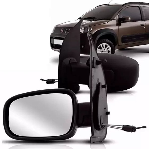 Retrovisor externo do uno vivace fiat de 2010 em diante 4 portas lado esquerdo com controle retrovex cod rx4489